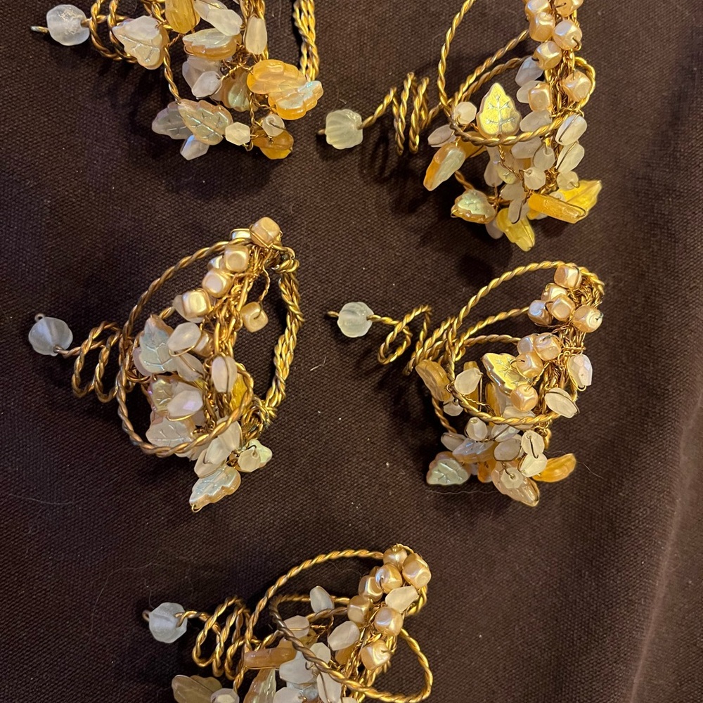 Kim Seybert Gold and Iridescent Napkin Rings